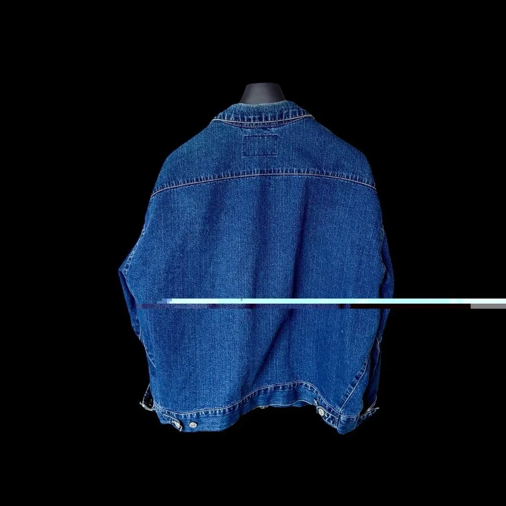 Vintage 80's Levi's Jacket L/XL Dark Wash Denim White Tag 1Q'97‎ Full Zip